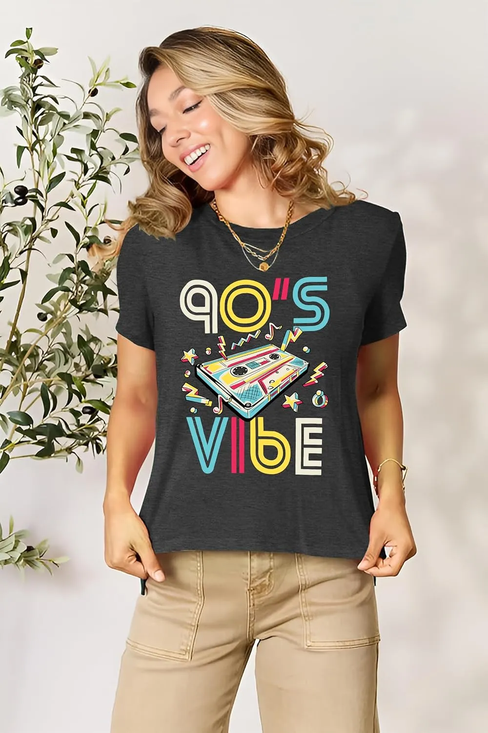 90s Shirt for Women Back to The 90's Shirt Vintage 1990s Theme Party Shirt Retro Casual Loose Tee Tops