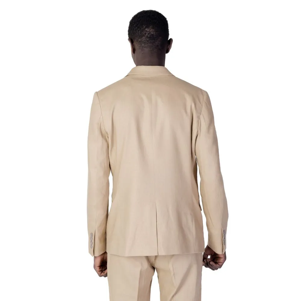 Beige Linen Suit