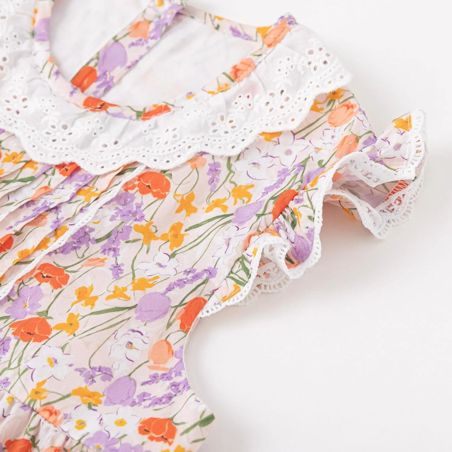 Curipeer Little Girls Summer Dress Floral Short Sleeve Cotton Casual Outfit Dress 12M-8Y
