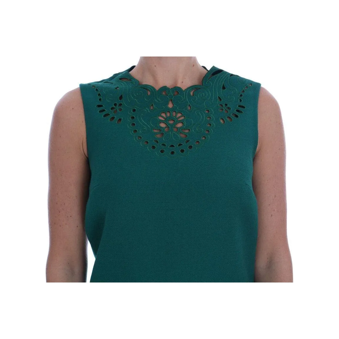 Dolce & Gabbana Elegant Green A-Line Sheath Dress