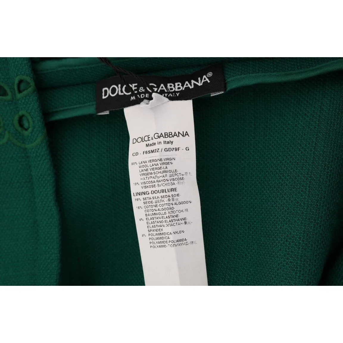 Dolce & Gabbana Elegant Green A-Line Sheath Dress