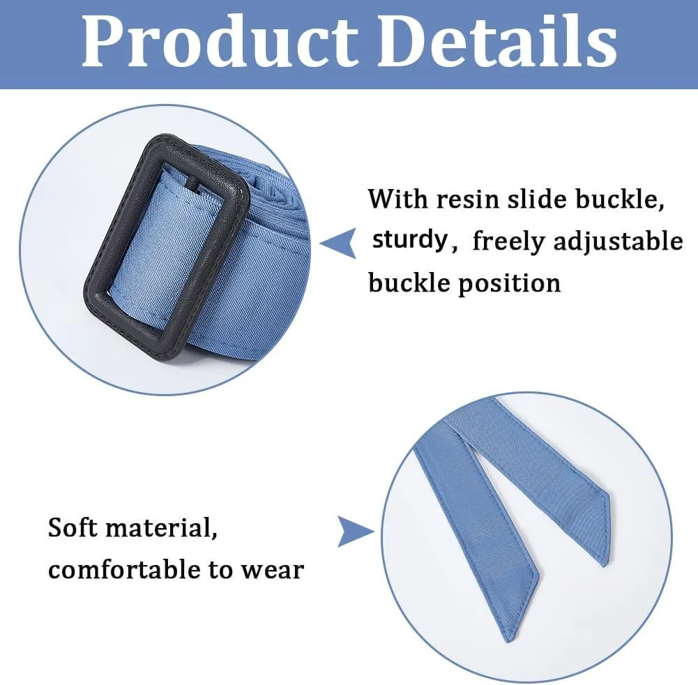 GORGECRAFT Trench Coat Belt with Buckle 67 Inch Women Adjustable Cloth Sash Belt 1.8 Inch Wide Steel Blue Wind Coat Replacement Overcoat Waistband Tunics Girdle Tie Knot Cinch Robe Tunics Girdle Band