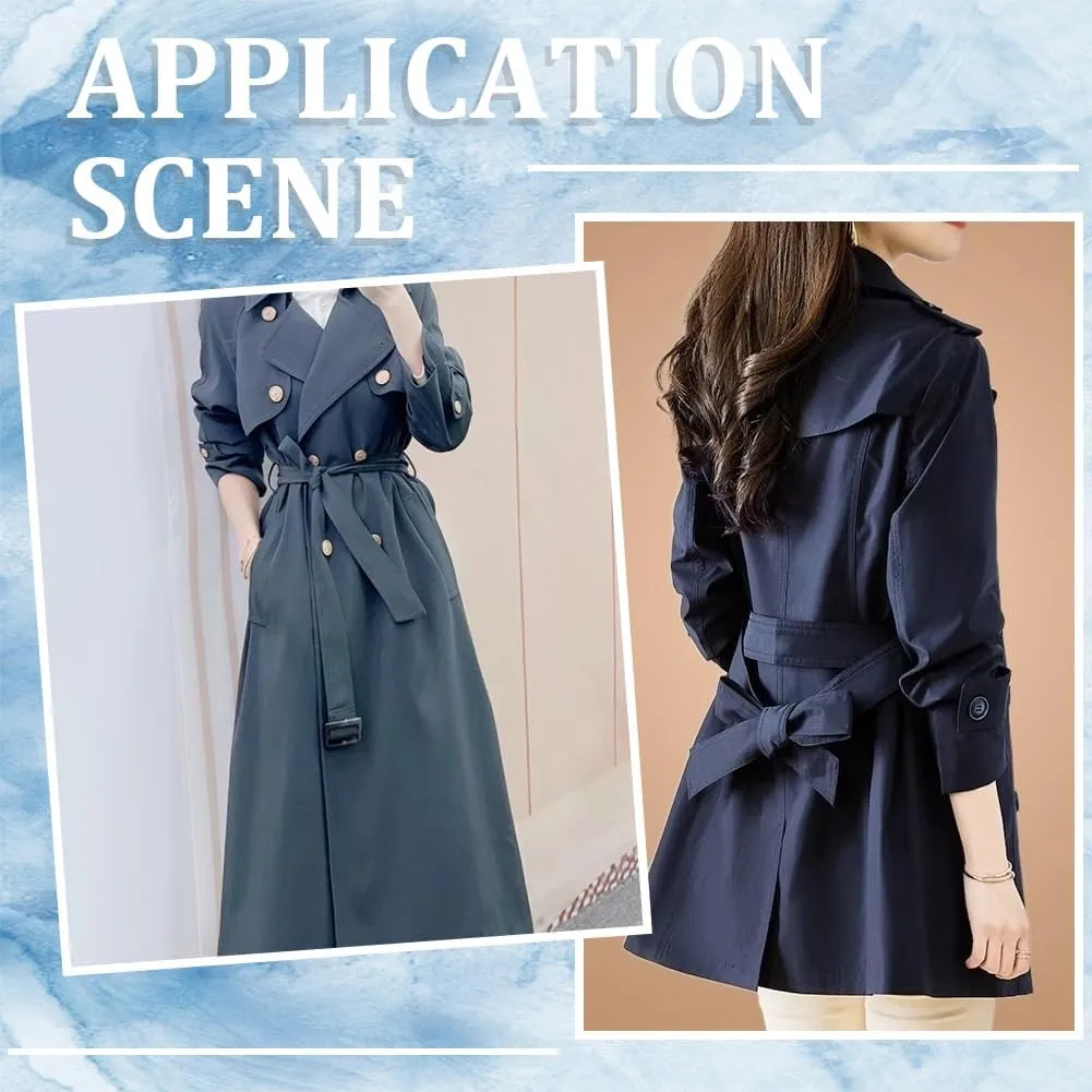 GORGECRAFT Trench Coat Belt with Buckle 67 Inch Women Adjustable Cloth Sash Belt 1.8 Inch Wide Steel Blue Wind Coat Replacement Overcoat Waistband Tunics Girdle Tie Knot Cinch Robe Tunics Girdle Band