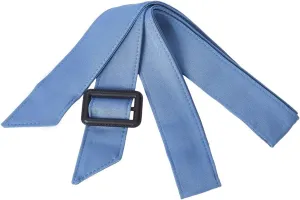 GORGECRAFT Trench Coat Belt with Buckle 67 Inch Women Adjustable Cloth Sash Belt 1.8 Inch Wide Steel Blue Wind Coat Replacement Overcoat Waistband Tunics Girdle Tie Knot Cinch Robe Tunics Girdle Band