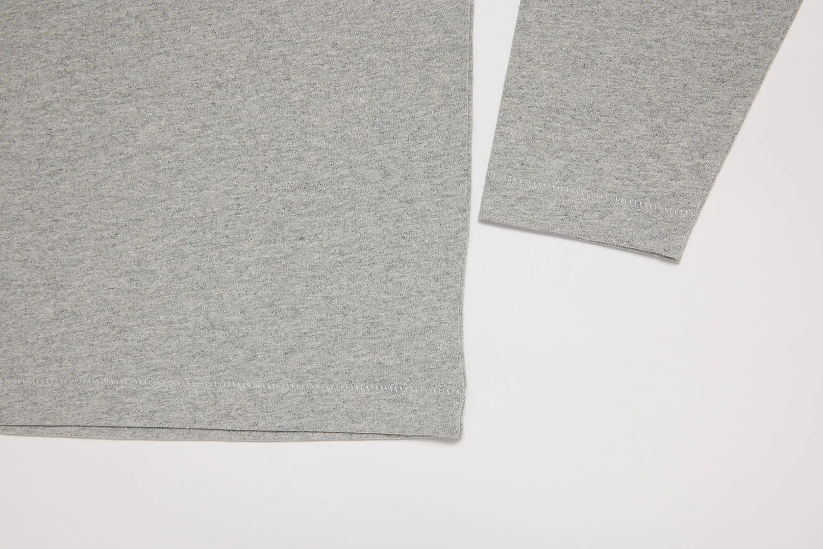 Huge Logo Mock Neck Long Sleeve Tee (Heather Gray)