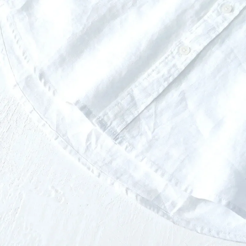Italian pure linen long-sleeve shirt