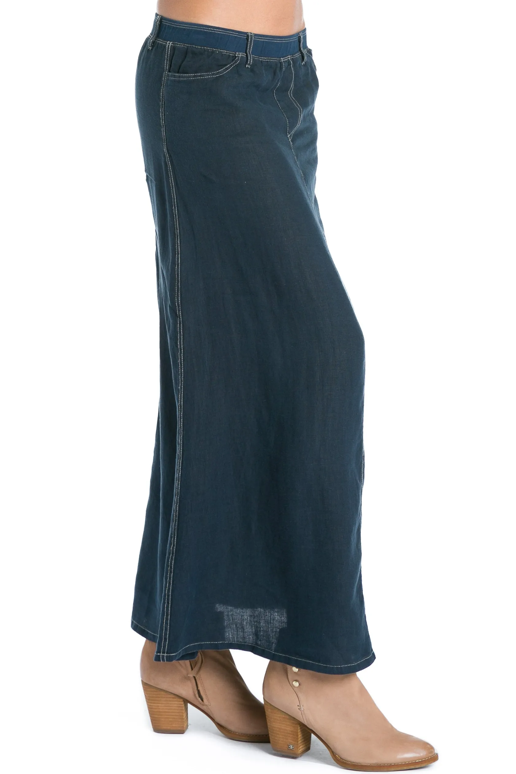 Jean A-Line Linen Skirt