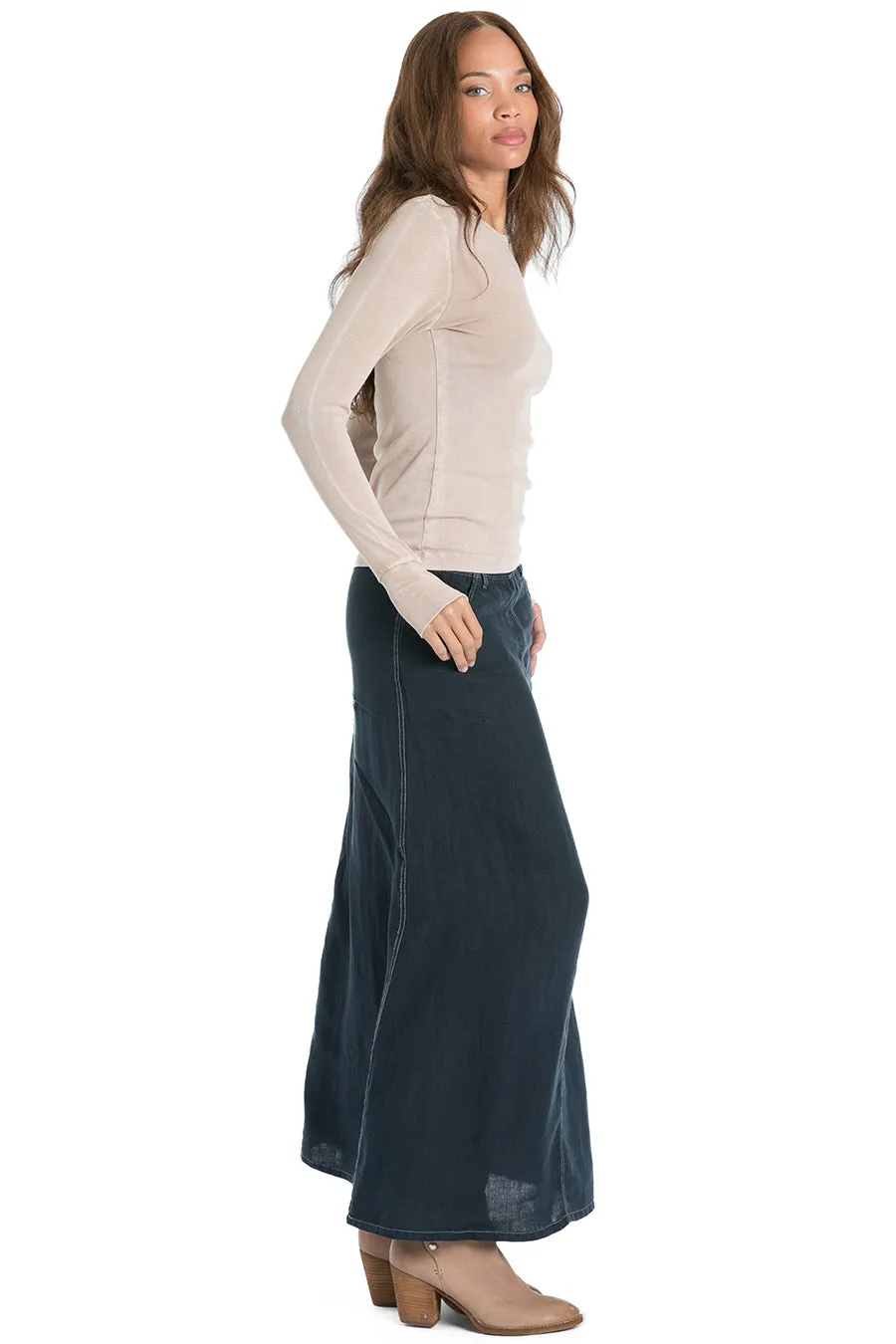 Jean A-Line Linen Skirt