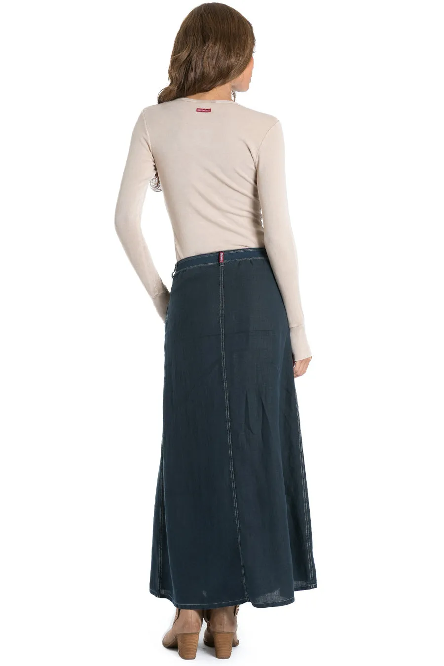 Jean A-Line Linen Skirt