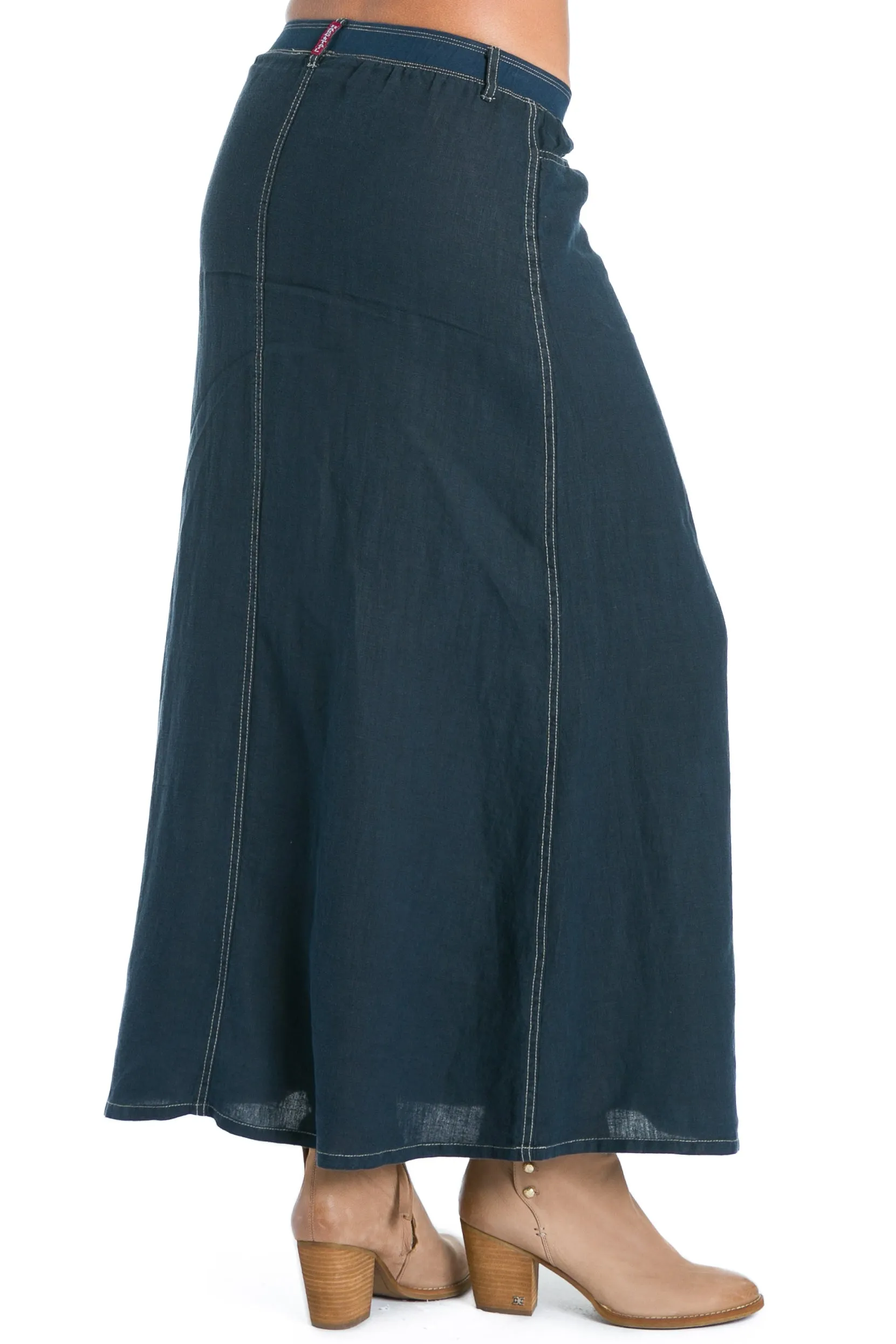 Jean A-Line Linen Skirt
