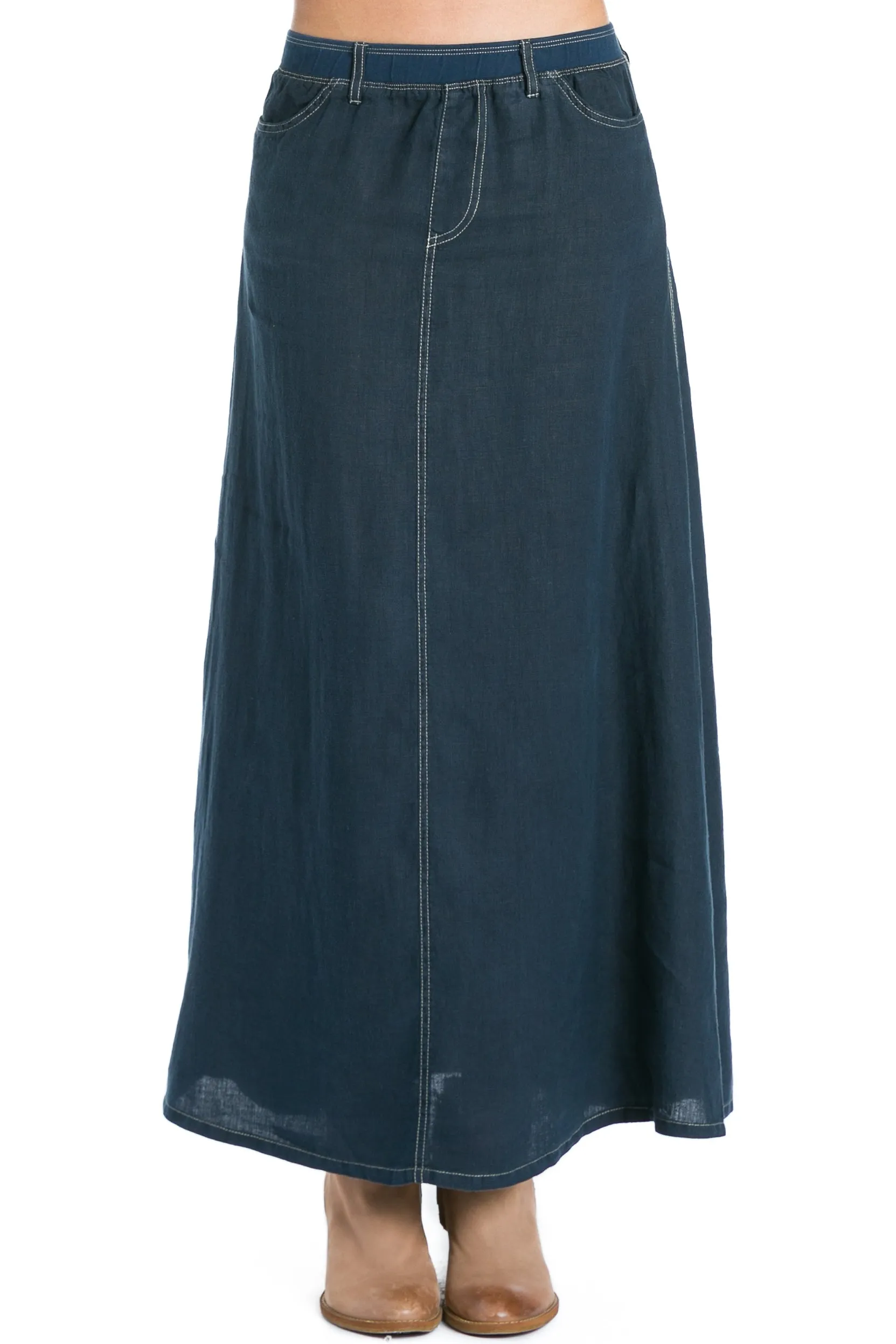 Jean A-Line Linen Skirt