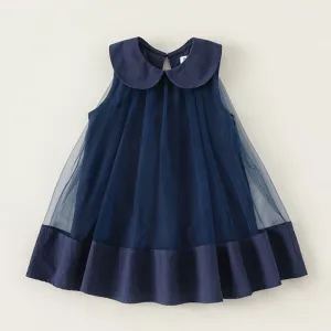 Lapel Sleeveless A-Line Dress