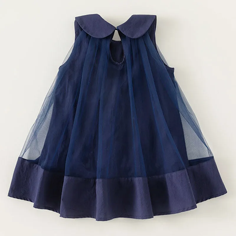 Lapel Sleeveless A-Line Dress