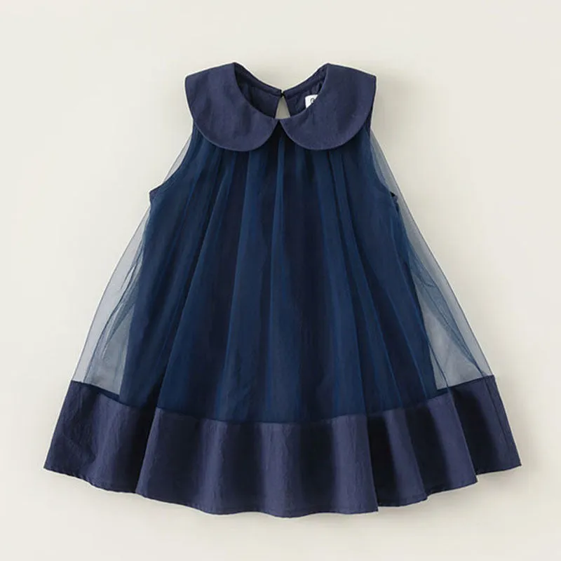 Lapel Sleeveless A-Line Dress