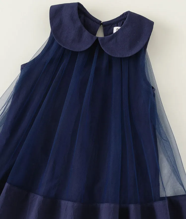 Lapel Sleeveless A-Line Dress