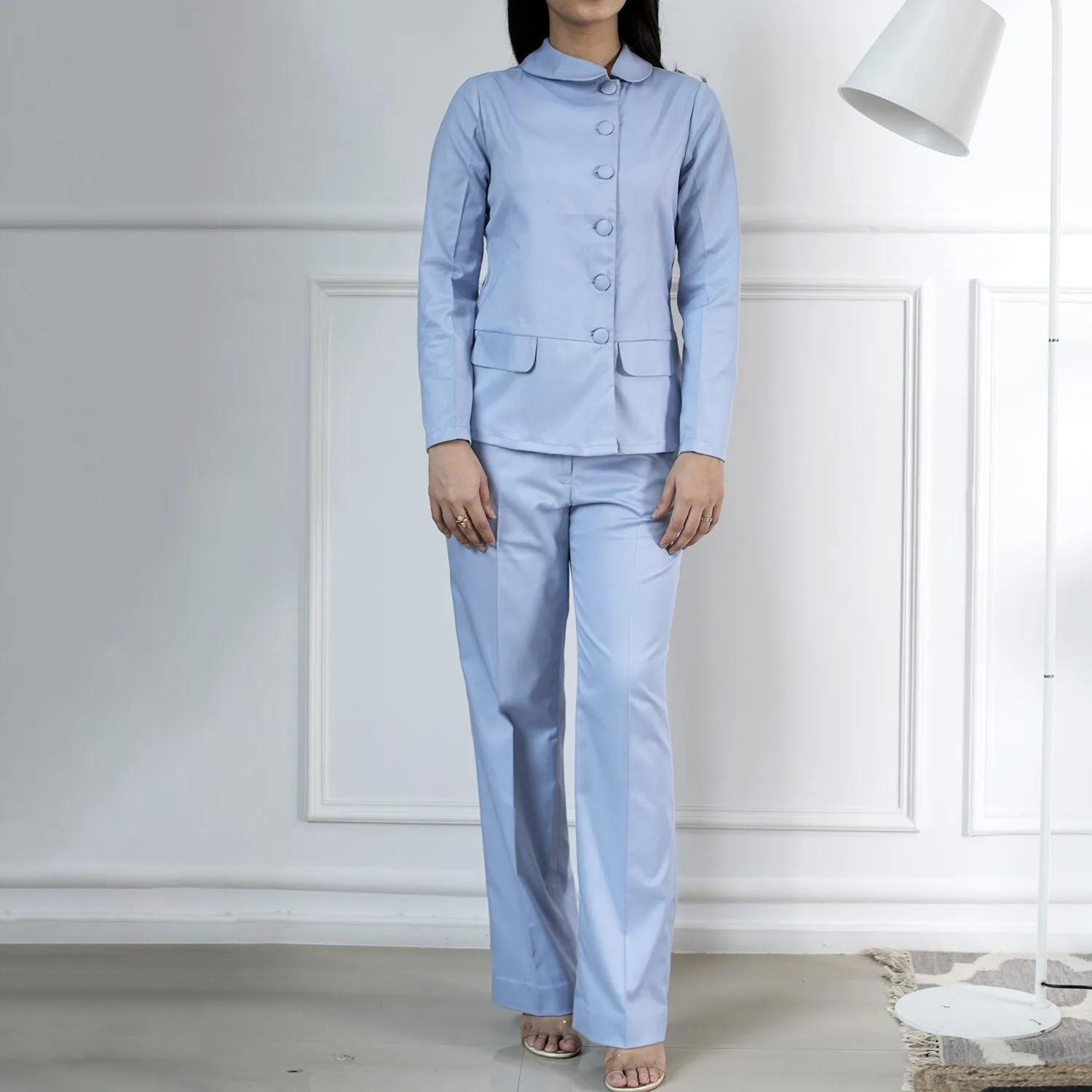 Light Mauve Poly Viscose Pant Suit