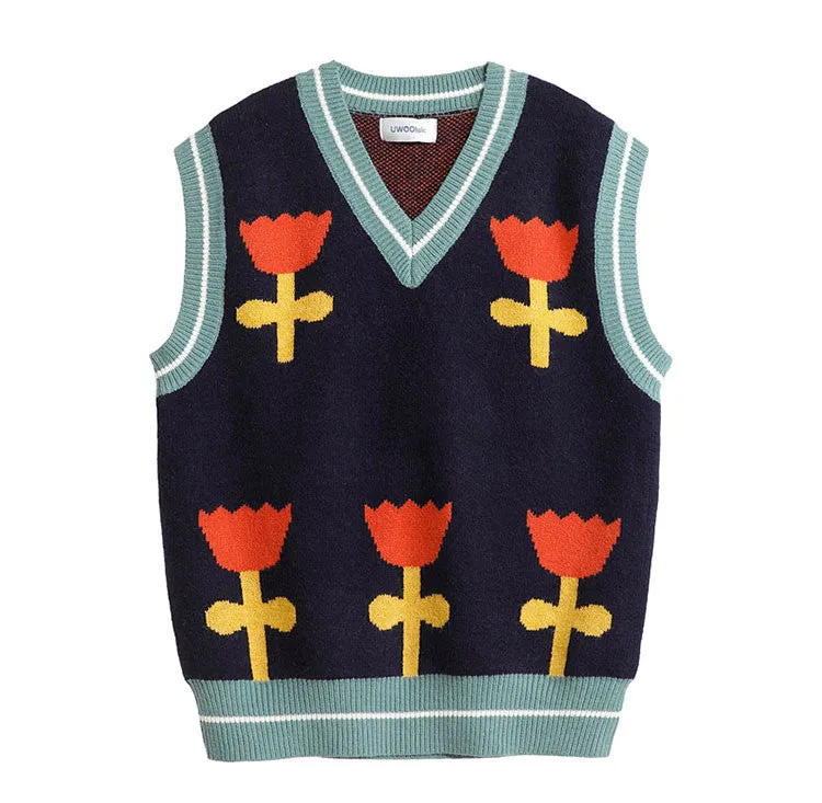 Loose sweater vest
