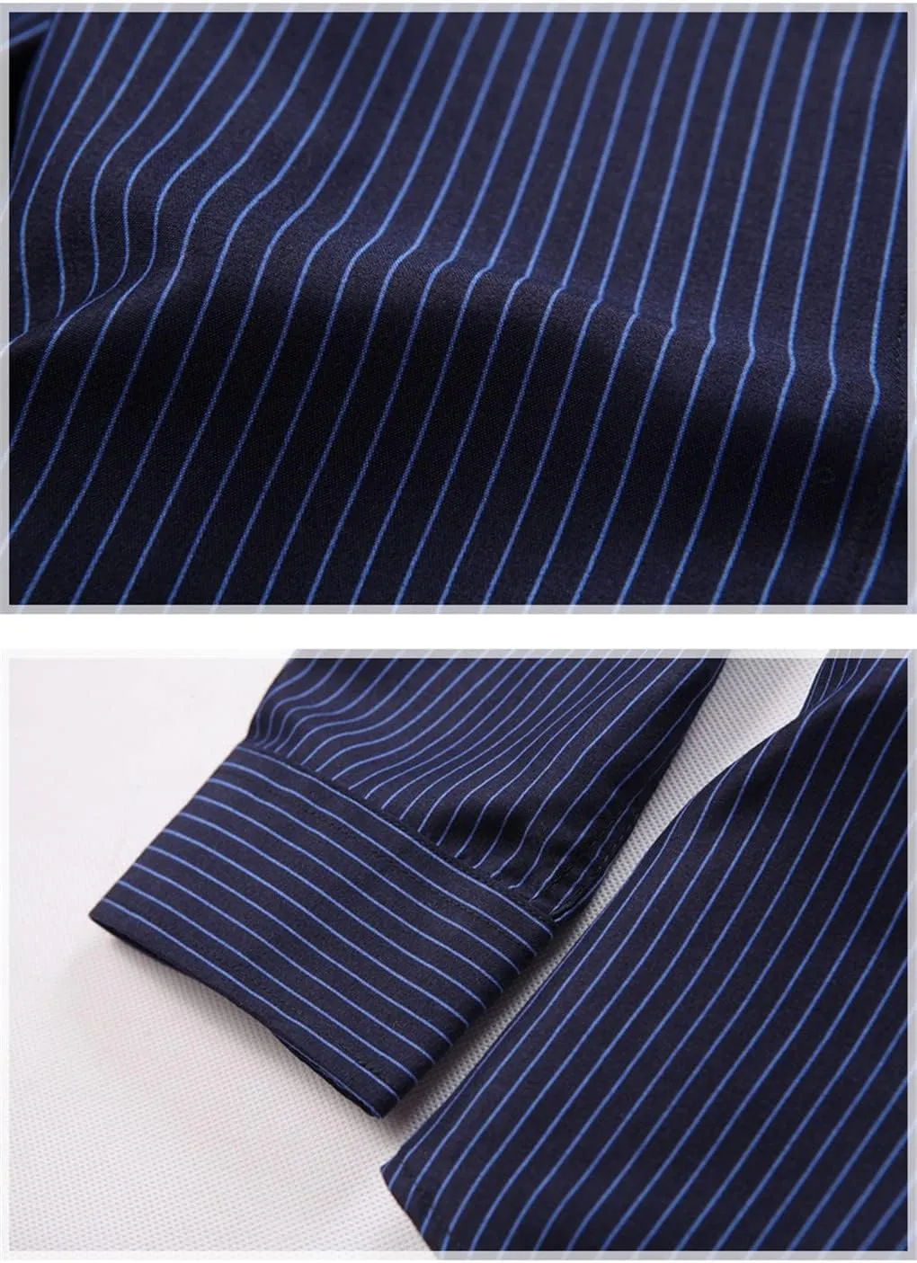 Men's Long Sleeve Red Black Striped Shirt Classic Fit Office Social Dress Shirt Tops
