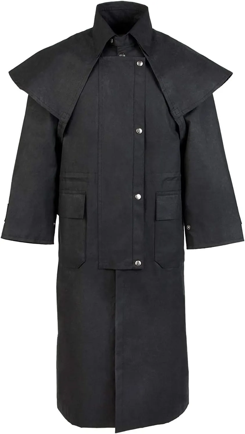 Mens Oil Cloth Oilskin Western Australian DROVER Waterproof Duster Coat Jacket 23101
