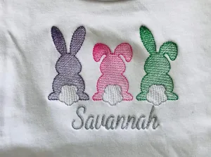 Personalized Name Girls Spring Easter Bunny T-shirt