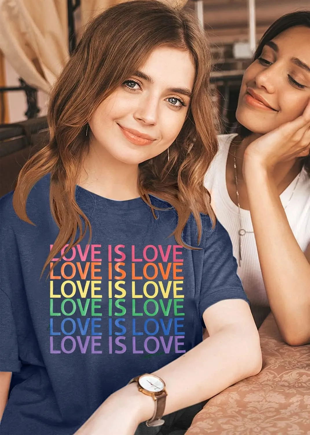 Pride Shirt Women Rainbow LGBT Equality Tshirt Funny Short Sleeve Gay Pride Shirt Top