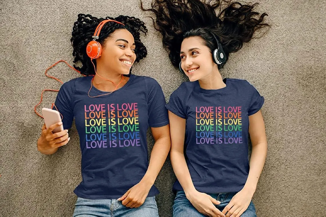 Pride Shirt Women Rainbow LGBT Equality Tshirt Funny Short Sleeve Gay Pride Shirt Top