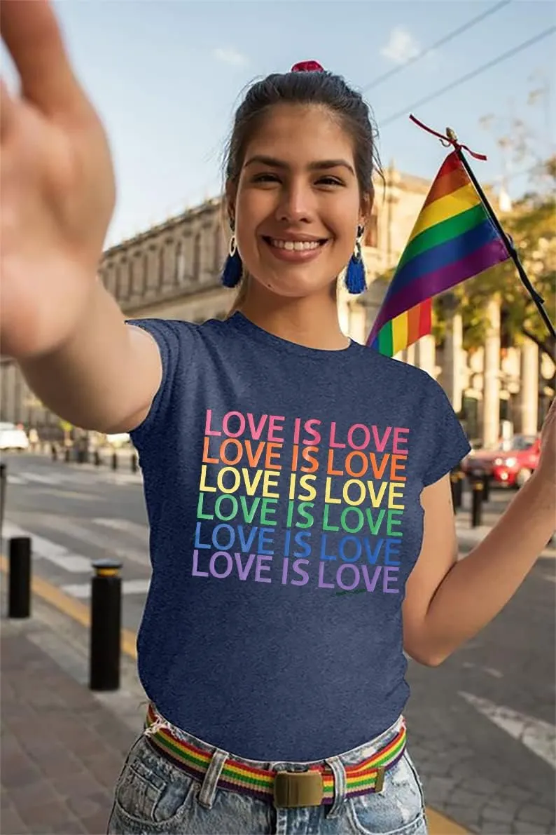 Pride Shirt Women Rainbow LGBT Equality Tshirt Funny Short Sleeve Gay Pride Shirt Top