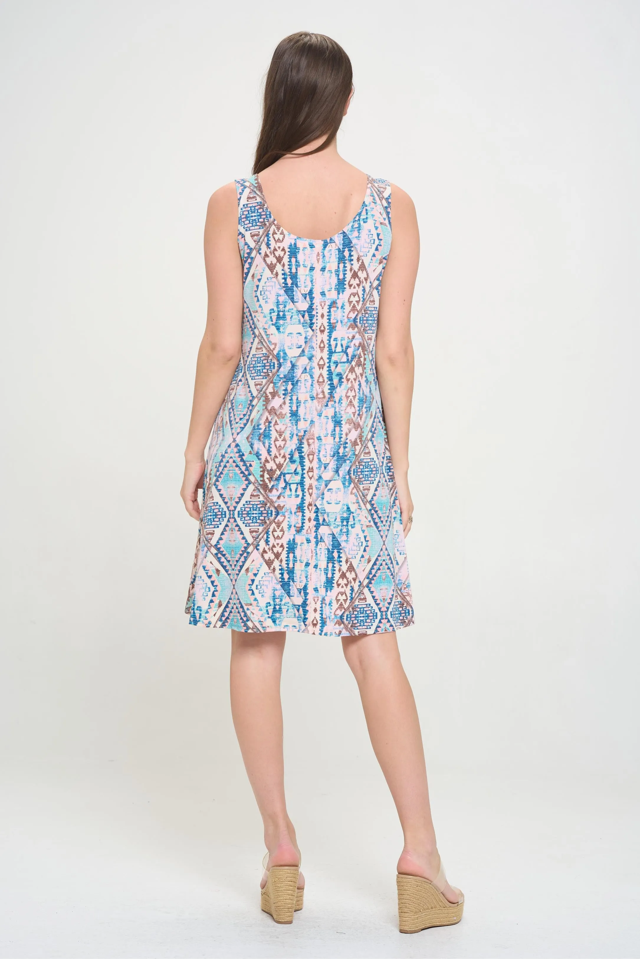 Print Missy Tank Dress Sleeveless Prints - 7003HT-TRP1-W433