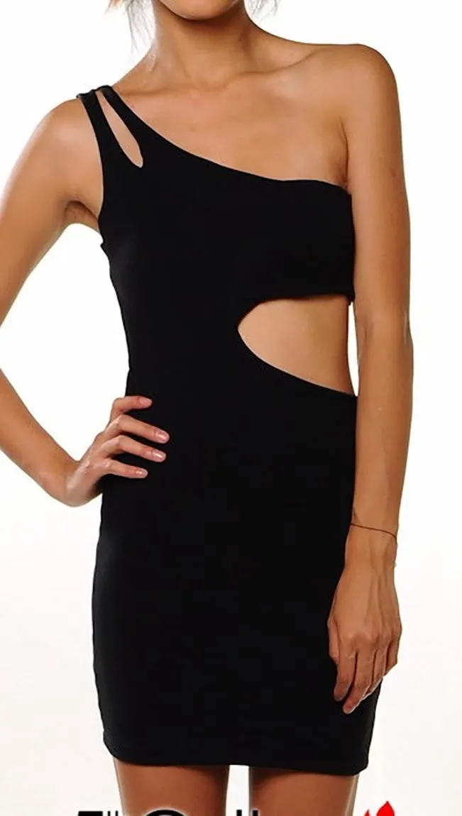 Rockstar Runway Cut-out Sheath Dress in Black