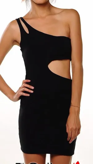 Rockstar Runway Cut-out Sheath Dress in Black