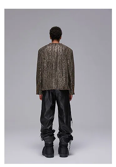 Shiny silk slim fit jacket