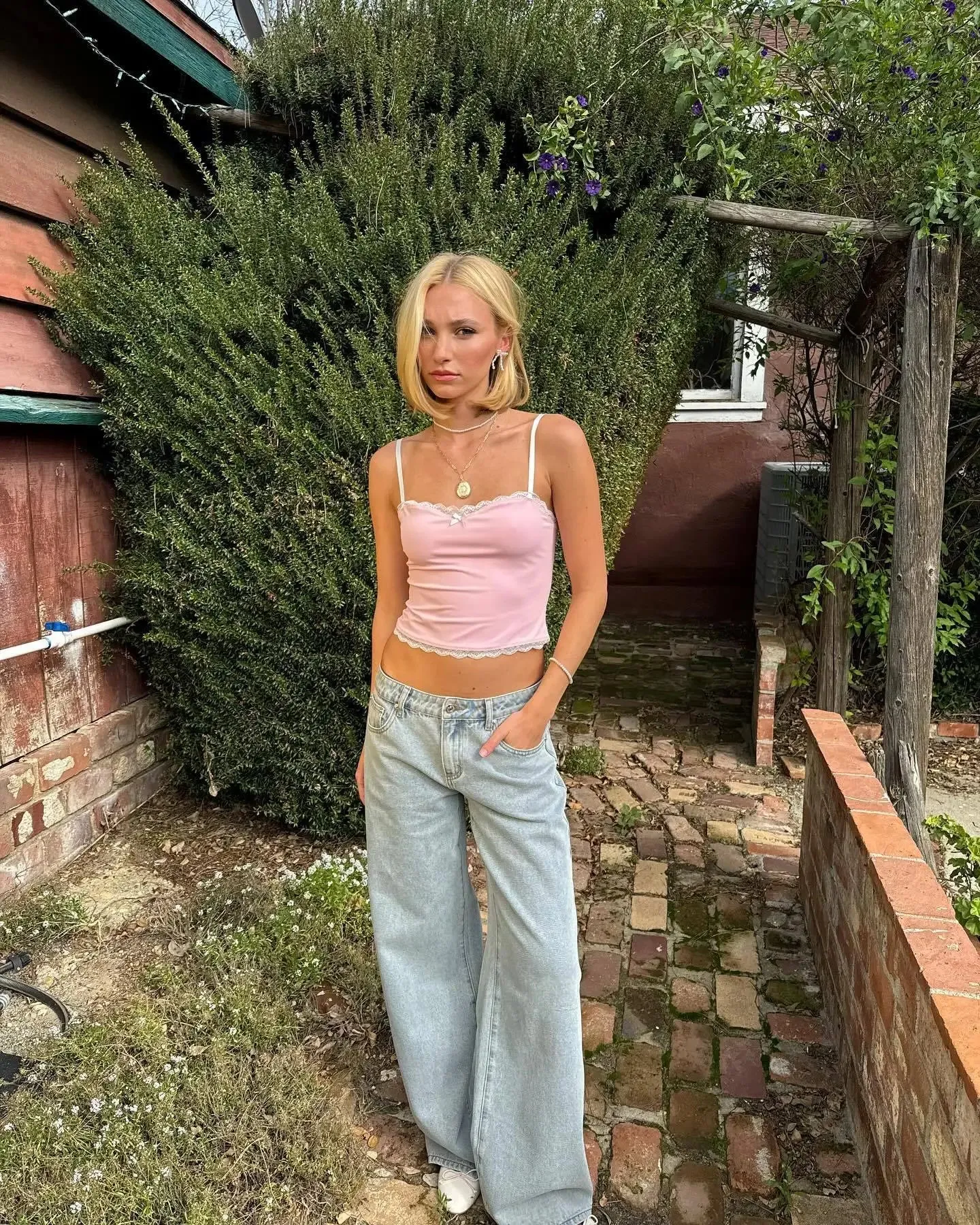 TAVIMART  -  Bow Embroidered Wide Leg Jeans High Waisted Casual Women's Straight Leg Pants