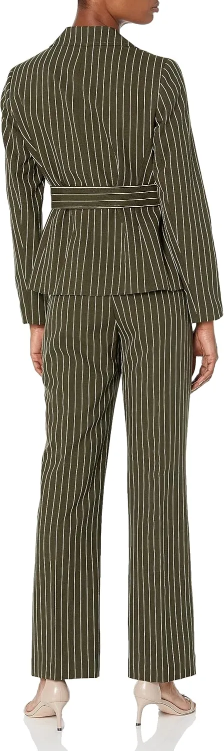 Women's Pinstripe 2 Button Jacket/Pant Suit